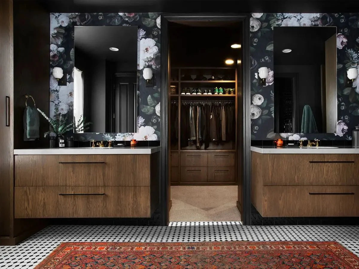 A Dark Floral Wallpaper Transformation in Kinzie Park - Ellie Cashman ...