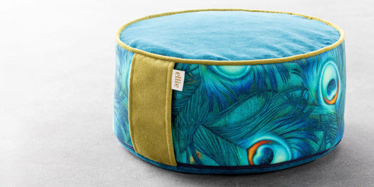 New: Yoga Cushion with Original Feather Print - Ellie Cashman Design
