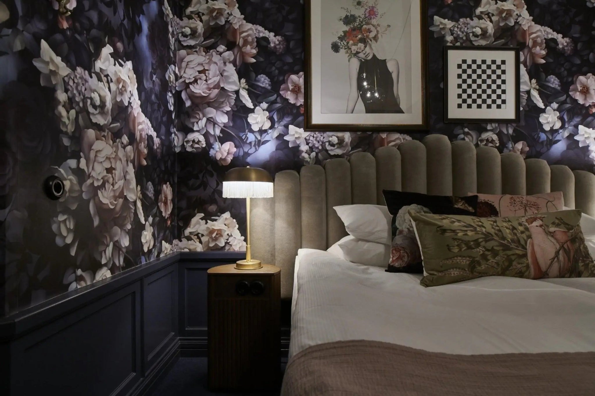 Ellie’s floral wallpapers in the Vault Hotel - Ellie Cashman Design