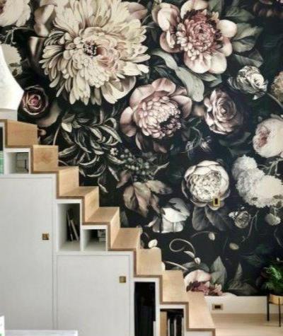 Black Floral Wallpaper