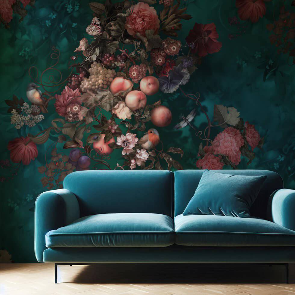 Dark Botanical Wallpaper Sample - wallpaper_samples - Ellie Cashman Design