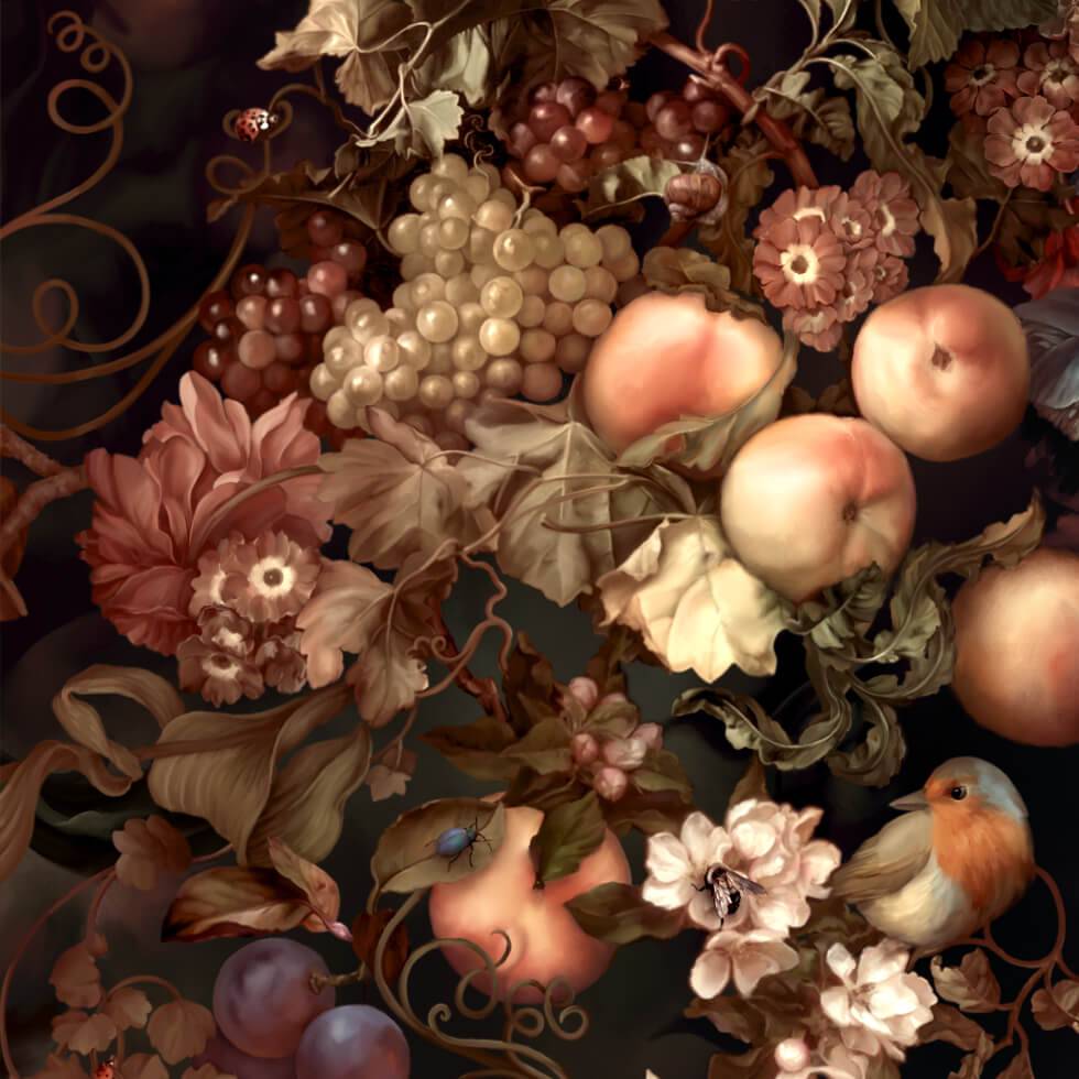 Dark Botanical Wallpaper Sample - wallpaper_samples - Ellie Cashman Design