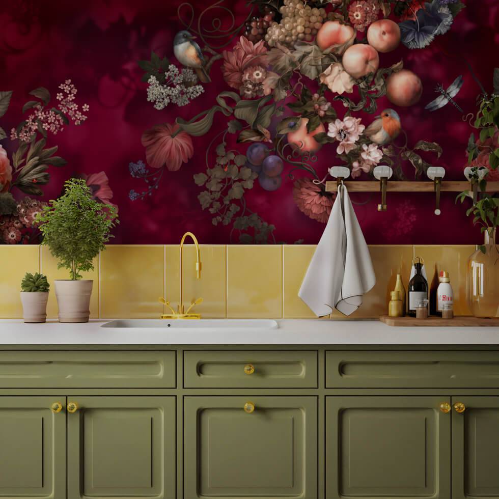 Dark Botanical Wallpaper Sample - wallpaper_samples - Ellie Cashman Design