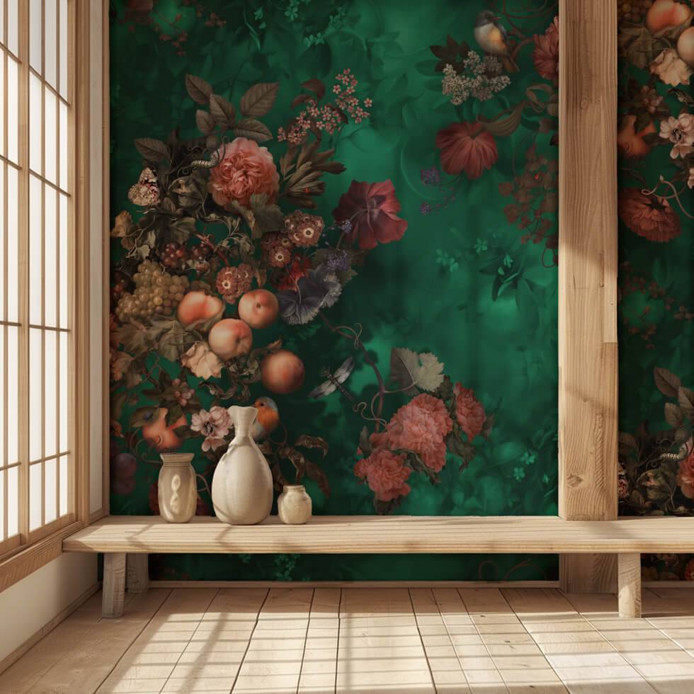 Dark Botanical Wallpaper Sample - wallpaper_samples - Ellie Cashman Design