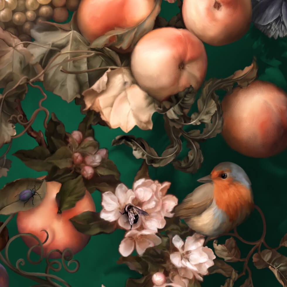 Dark Botanical Wallpaper Sample - wallpaper_samples - Ellie Cashman Design