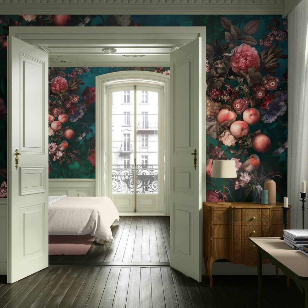 Dark Botanical Wallpaper Sample - wallpaper_samples - Ellie Cashman Design