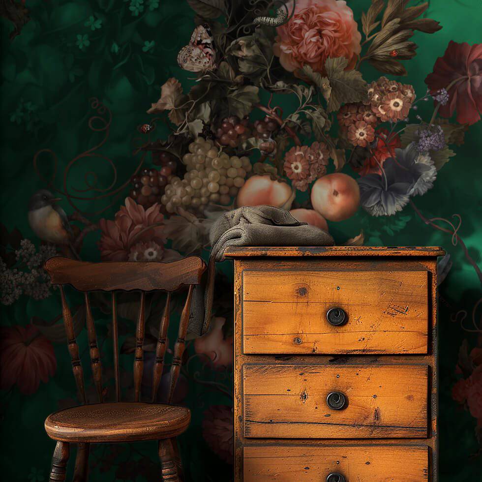 Dark Botanical Wallpaper Sample - wallpaper_samples - Ellie Cashman Design