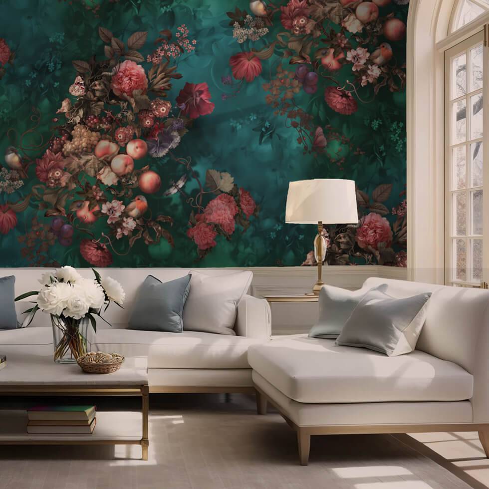 Dark Botanical Wallpaper Sample - wallpaper_samples - Ellie Cashman Design
