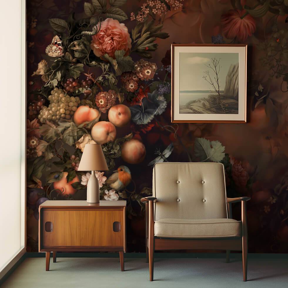 Dark Botanical Wallpaper Sample - wallpaper_samples - Ellie Cashman Design