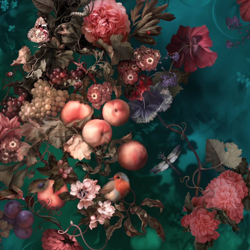 Dark Botanical Wallpaper - wallpaper - Ellie Cashman Design