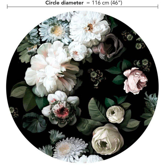 Dark Floral Circle Wallpaper - circle_wallpaper_2 - Ellie Cashman Design