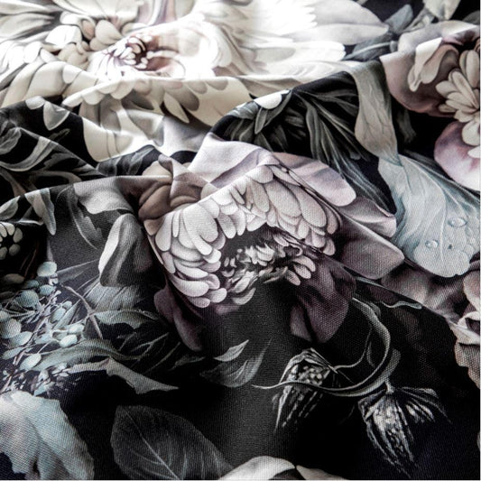 Dark Floral II Black Desaturated on Heavy Cotton Fabric - fabric - Ellie Cashman Design