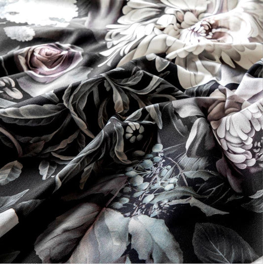 Dark Floral II Black Desaturated on Heavy Cotton Fabric - fabric - Ellie Cashman Design