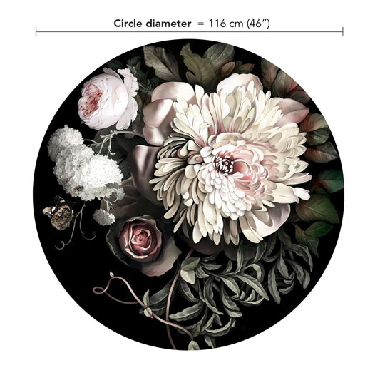 Dark Floral II Circle Wallpaper - circle_wallpaper_2 - Ellie Cashman Design