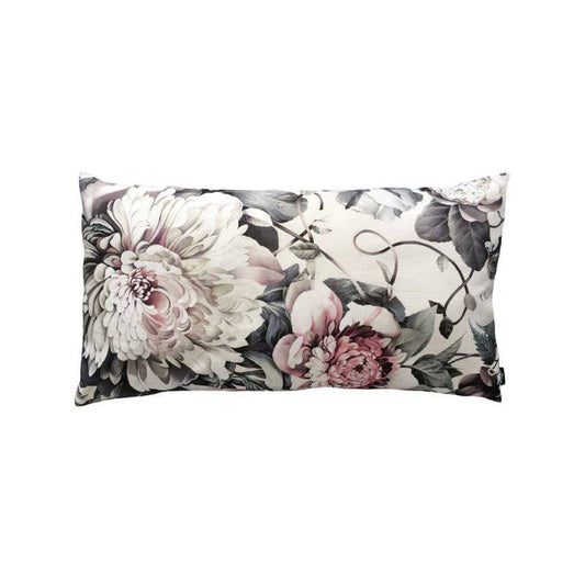 Dark Floral II on Linen Cushion (90 x 50 cm) - cushions - Ellie Cashman Design