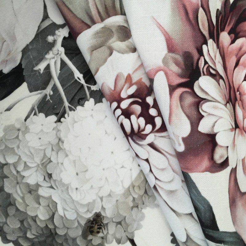 Dark Floral II on Linen Fabric - fabric - Ellie Cashman Design