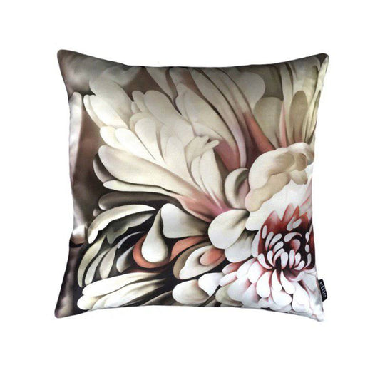 Dark Floral II on Silk Satin Cushion (50 x 50 cm) - cushions - Ellie Cashman Design
