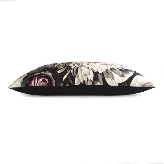 Dark Floral II on Silk Satin Cushion (60 x 40 cm) - cushions - Ellie Cashman Design