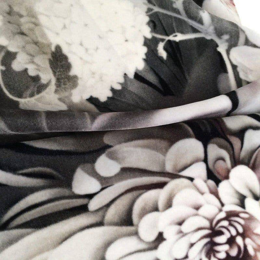 Dark Floral II on Velvet Fabric - fabric - Ellie Cashman Design