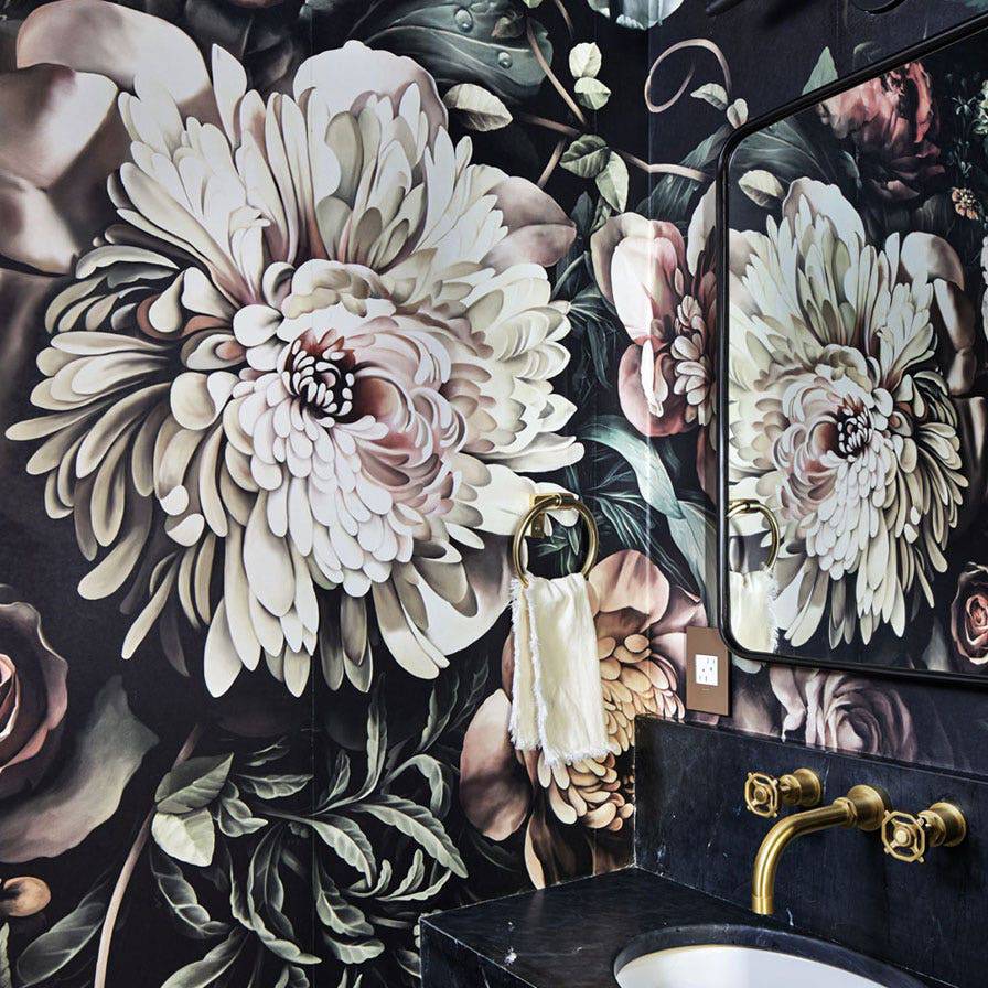 Dark Floral II Wallpaper - wallpaper - Ellie Cashman Design