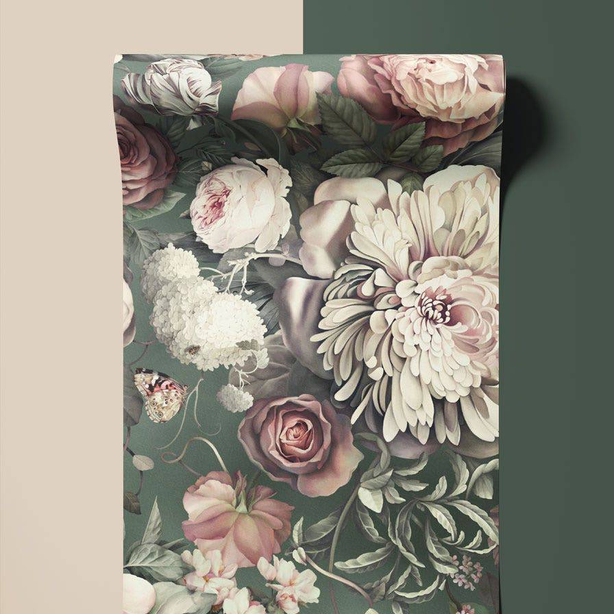 Dark Floral II Wallpaper - wallpaper - Ellie Cashman Design