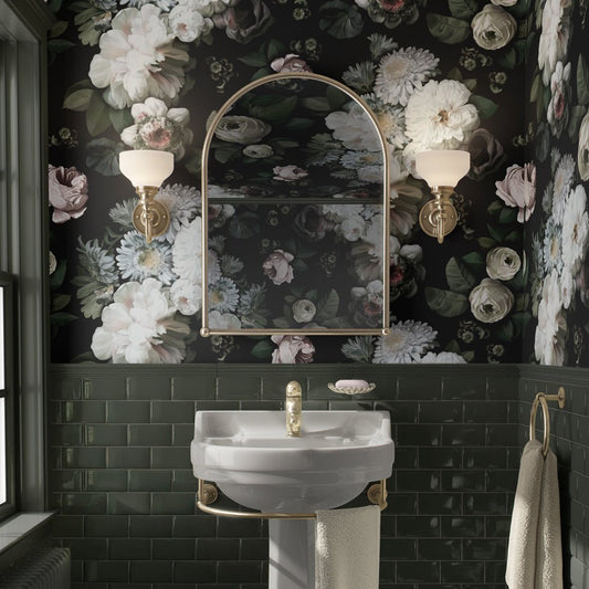 Dark Floral Wallpaper Sample - wallpaper_samples - Ellie Cashman Design