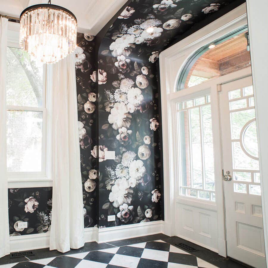 Dark Floral Wallpaper Sample - wallpaper_samples - Ellie Cashman Design