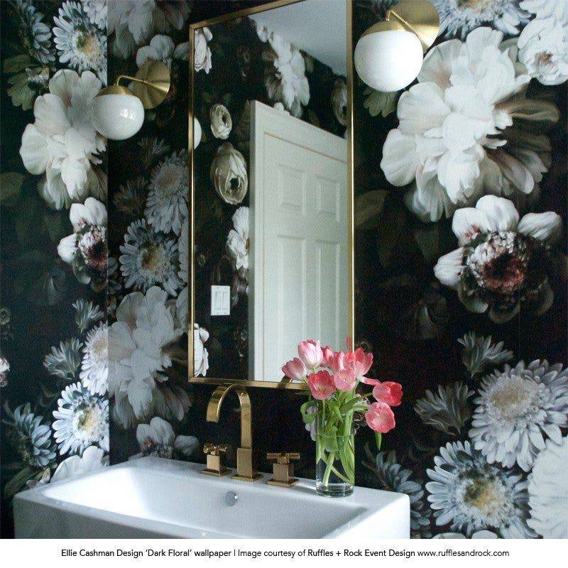 Dark Floral Wallpaper - wallpaper - Ellie Cashman Design