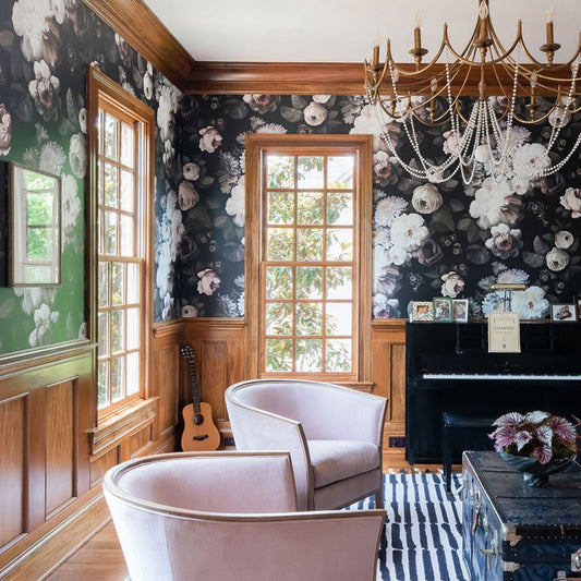 Dark Floral Wallpaper - wallpaper - Ellie Cashman Design