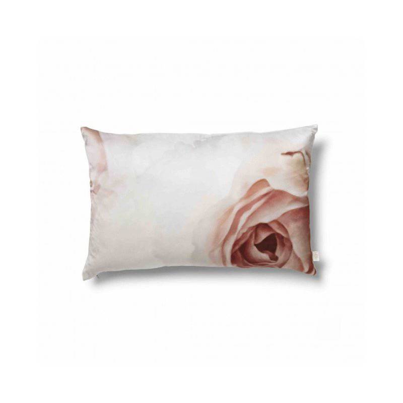 Incandescent Rose on Silk Satin Cushion (60 x 40 cm) - cushions - Ellie Cashman Design