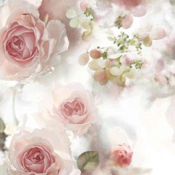 Incandescent Rose on Silk Satin Fabric - fabric - Ellie Cashman Design
