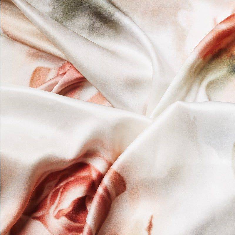 Incandescent Rose on Silk Satin Fabric - fabric - Ellie Cashman Design