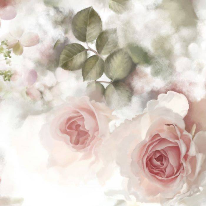 Incandescent Rose on Silk Satin Fabric - fabric - Ellie Cashman Design