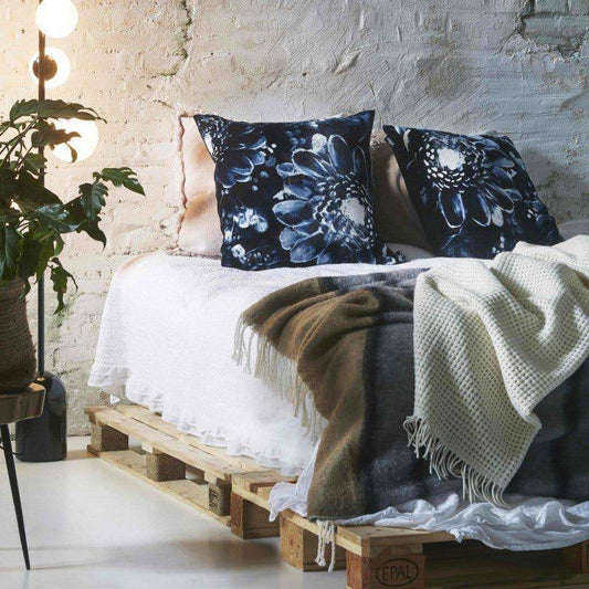 Moonlight Meadow on Velvet Cushion (60 x 60 cm) - cushions - Ellie Cashman Design