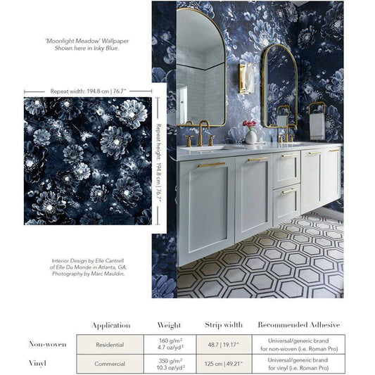 Moonlight Meadow Wallpaper Sample - wallpaper_samples - Ellie Cashman Design