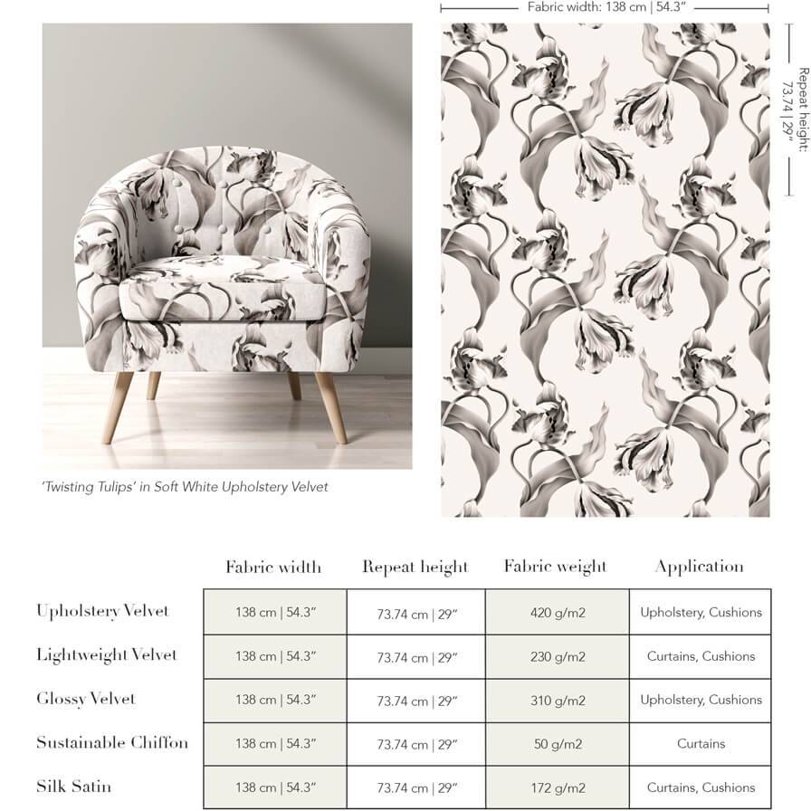 Twisting Tulips Fabric - fabric - Ellie Cashman Design