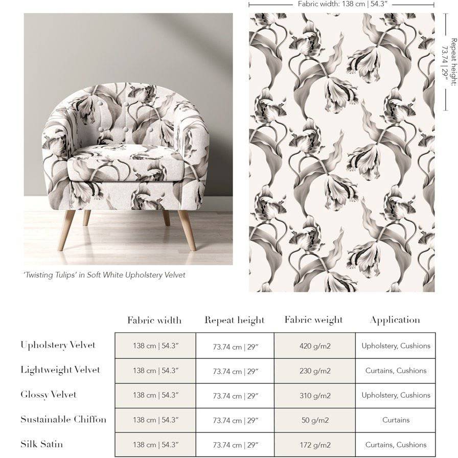 Twisting Tulips Fabric Sample - fabric_samples - Ellie Cashman Design