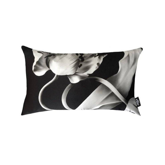 Twisting Tulips on Silk Satin Cushion (50 x 30 cm) - cushions - Ellie Cashman Design