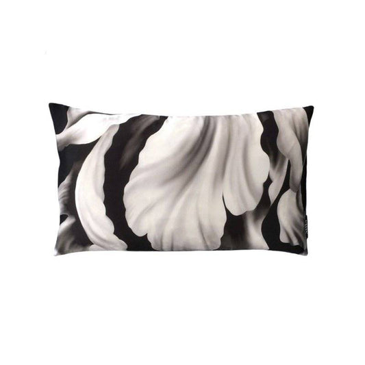 Twisting Tulips on Silk Satin Cushion (50 x 30 cm) - cushions - Ellie Cashman Design