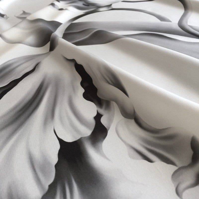 Twisting Tulips on Silk Satin Fabric - fabric - Ellie Cashman Design