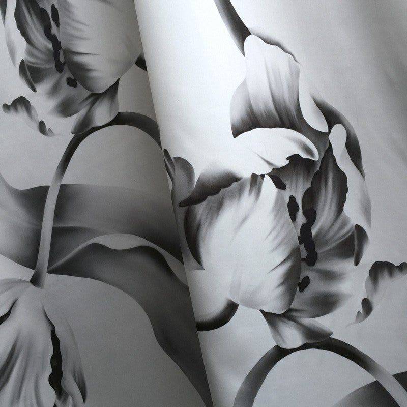 Twisting Tulips on Silk Satin Fabric - fabric - Ellie Cashman Design