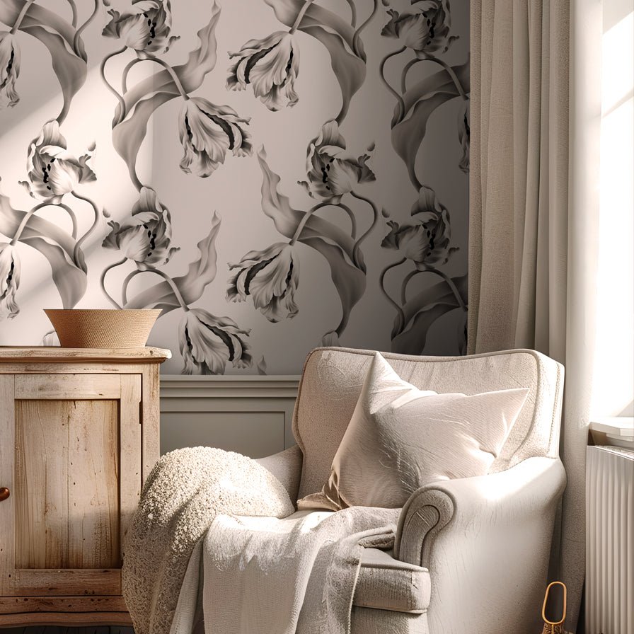 Twisting Tulips Wallpaper - wallpaper - Ellie Cashman Design