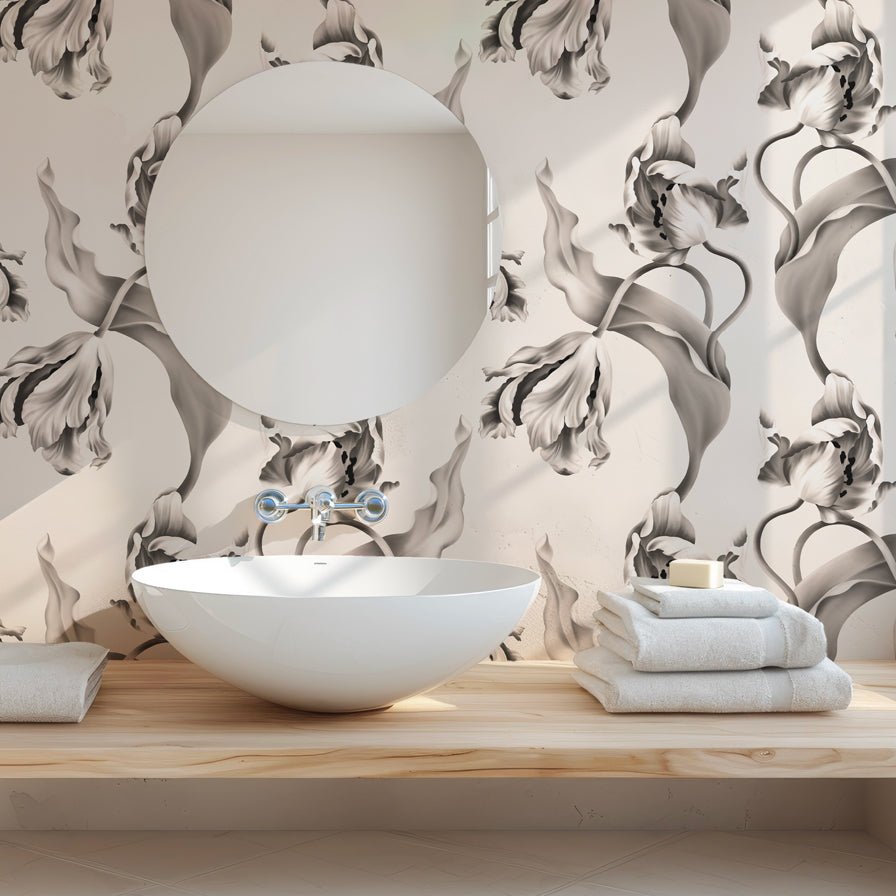Twisting Tulips Wallpaper - wallpaper - Ellie Cashman Design