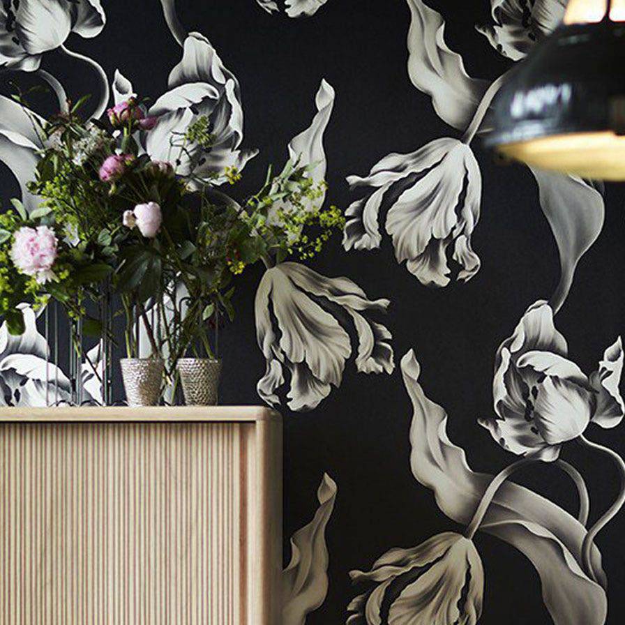 Twisting Tulips Wallpaper - wallpaper - Ellie Cashman Design