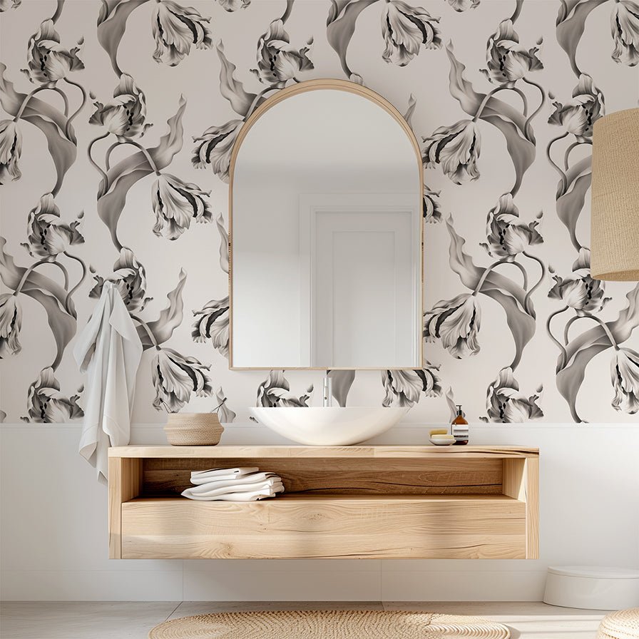 Twisting Tulips Wallpaper - wallpaper - Ellie Cashman Design