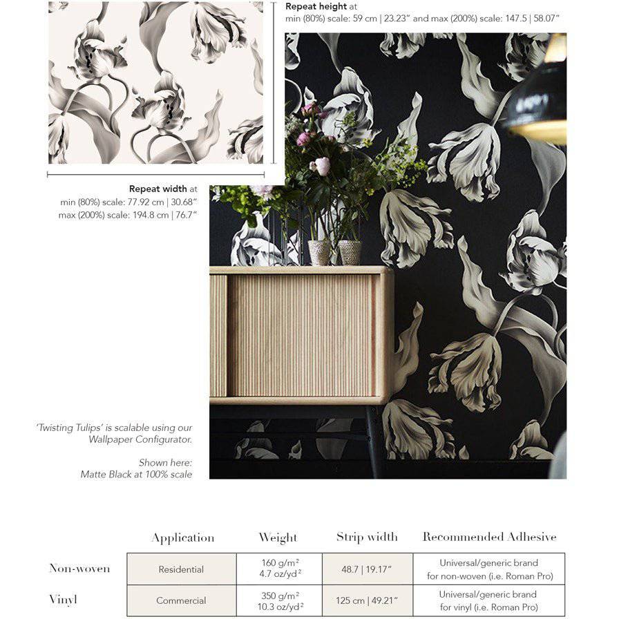 Twisting Tulips Wallpaper - wallpaper - Ellie Cashman Design