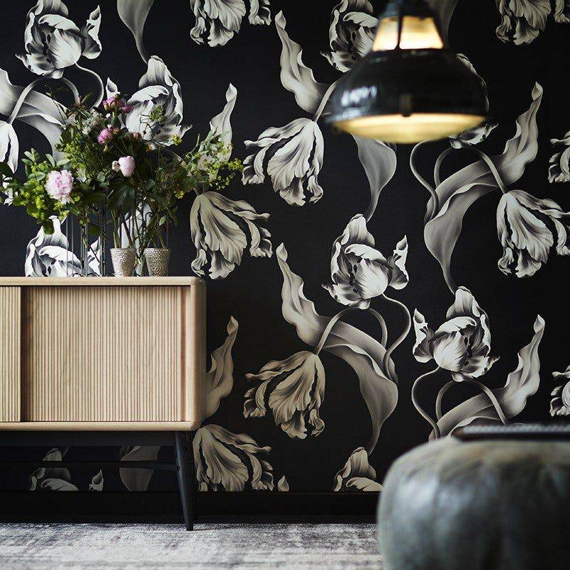 Twisting Tulips Wallpaper - wallpaper - Ellie Cashman Design
