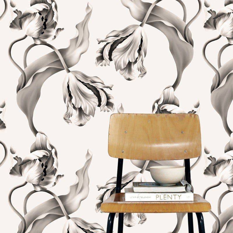 Twisting Tulips Wallpaper - wallpaper - Ellie Cashman Design