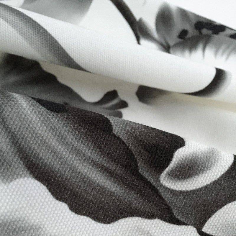 Twisting Tulips White on Heavy Cotton Fabric - fabric - Ellie Cashman Design