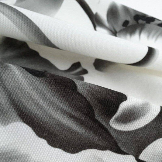 Twisting Tulips White on Heavy Cotton Fabric - fabric - Ellie Cashman Design